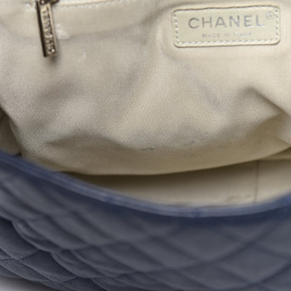 Chanel Washed Lambskin Quilted Chain Around Maxi Flap Dark Navy Blue 8 of 11