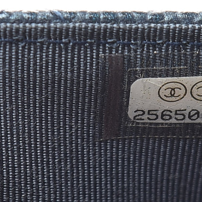 Chanel Iridescent Caviar Quilted Wallet On Chain WOC Dark Blue 8 of 12