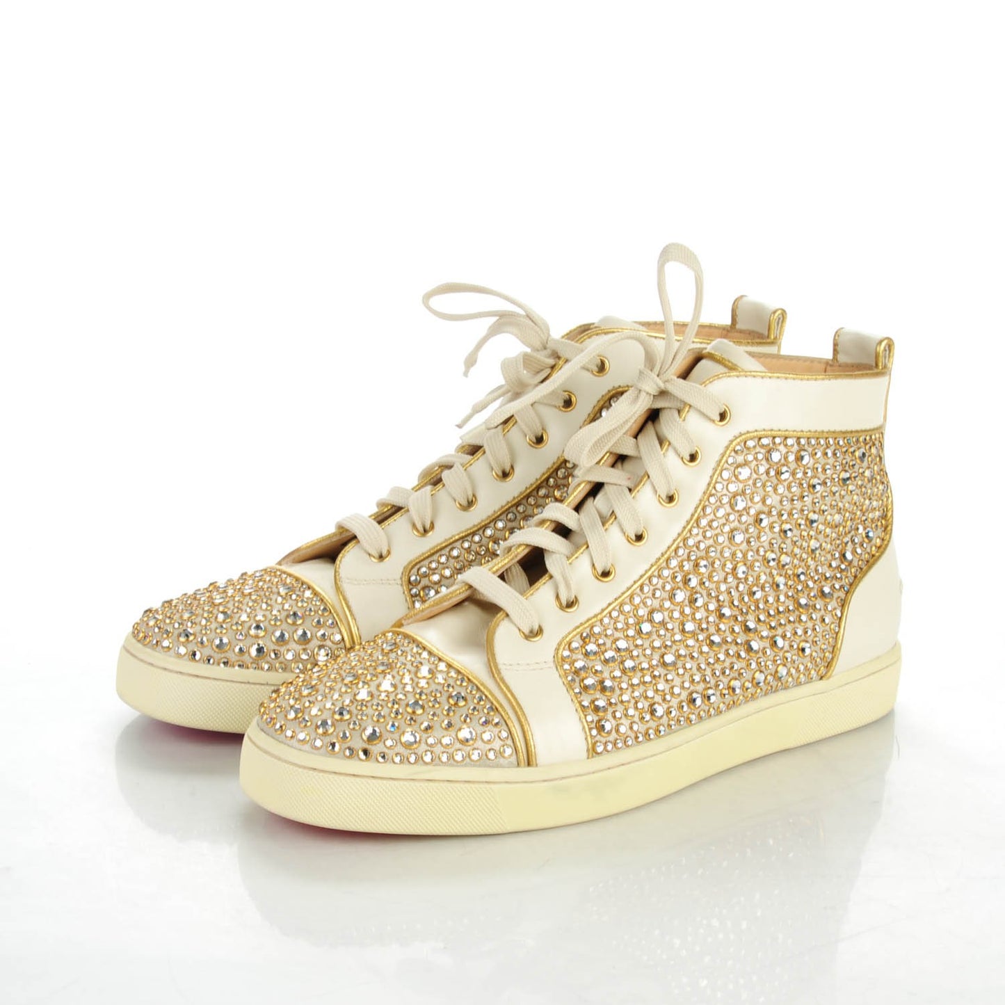 Mens Strass Louis Flat Sneakers 46.5 Off White Gold