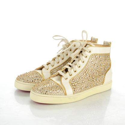 Christian Louboutin Mens Strass Louis Flat Sneakers 46.5 Off White Gold 3 of 8