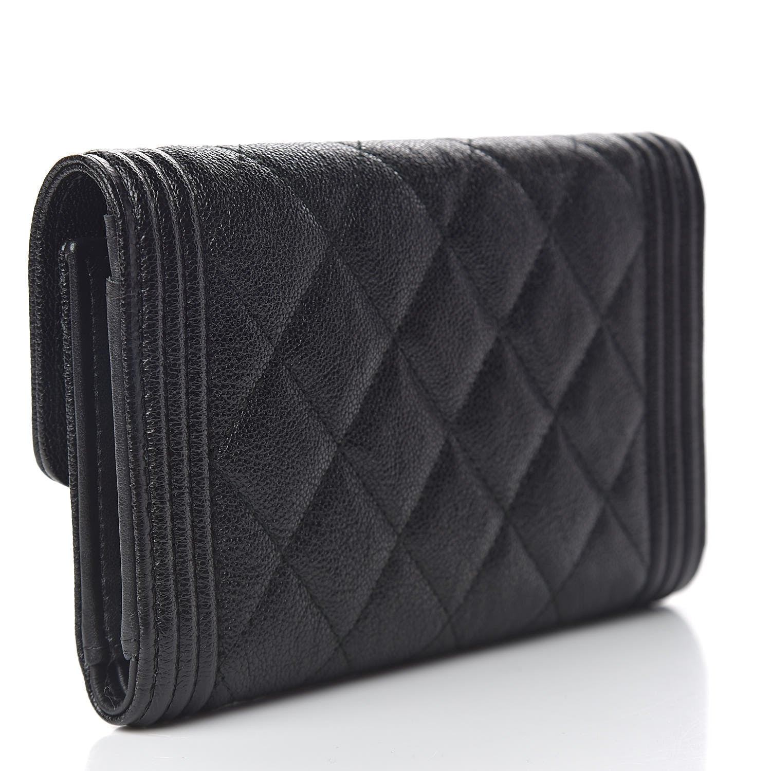 Chanel Caviar Quilted Medium Boy Flap Wallet Black 3 of 9