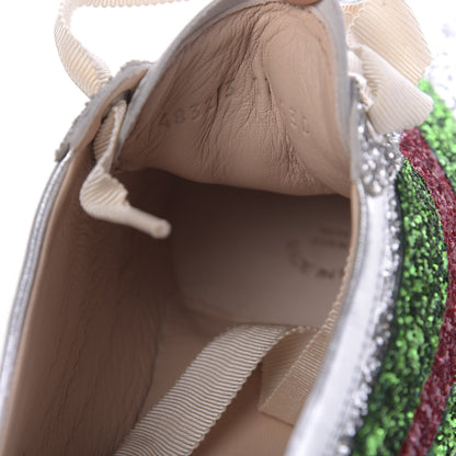 Gucci Glitter Fabric Web Mens Falacer Sneakers 11 Silver 9 of 10