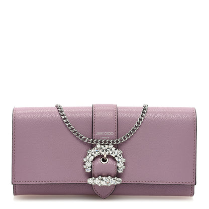 Jimmy Choo Satin Crystal Madeline Wallet On Chain Mauve 1 of 10
