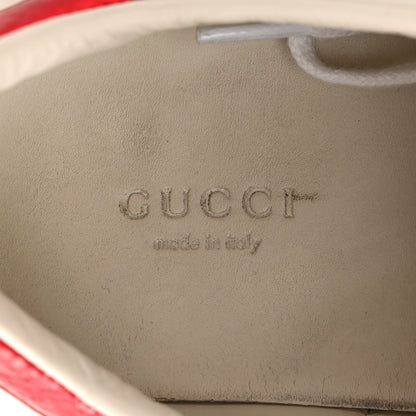 Gucci Calfskin Ayers Bee Embroidered Womens Ace Sneakers 39.5 White Green 14 of 20
