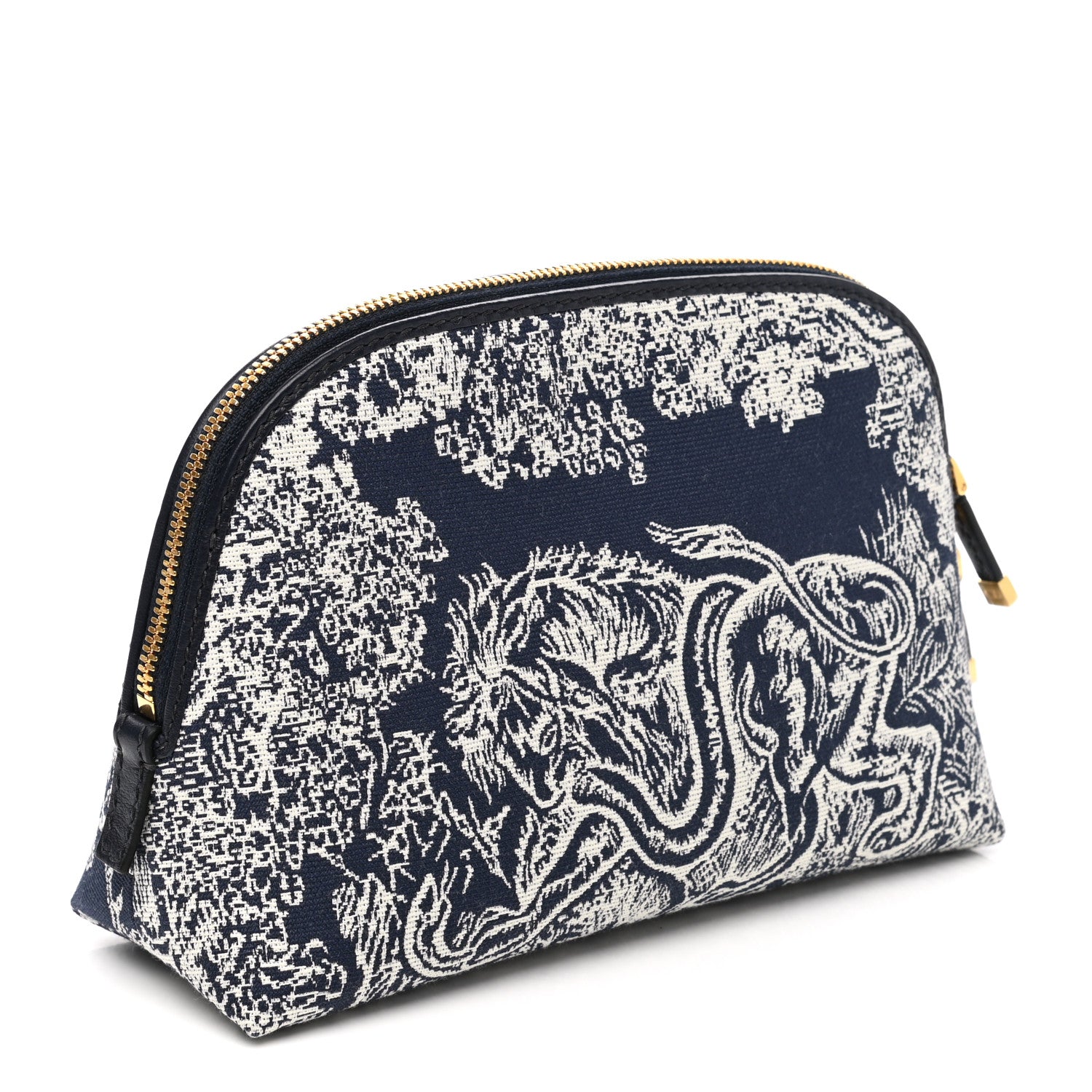 Christian Dior Embroidered Toile De Jouy 30 Montaigne Cosmetic Pouch Blue 3 of 9