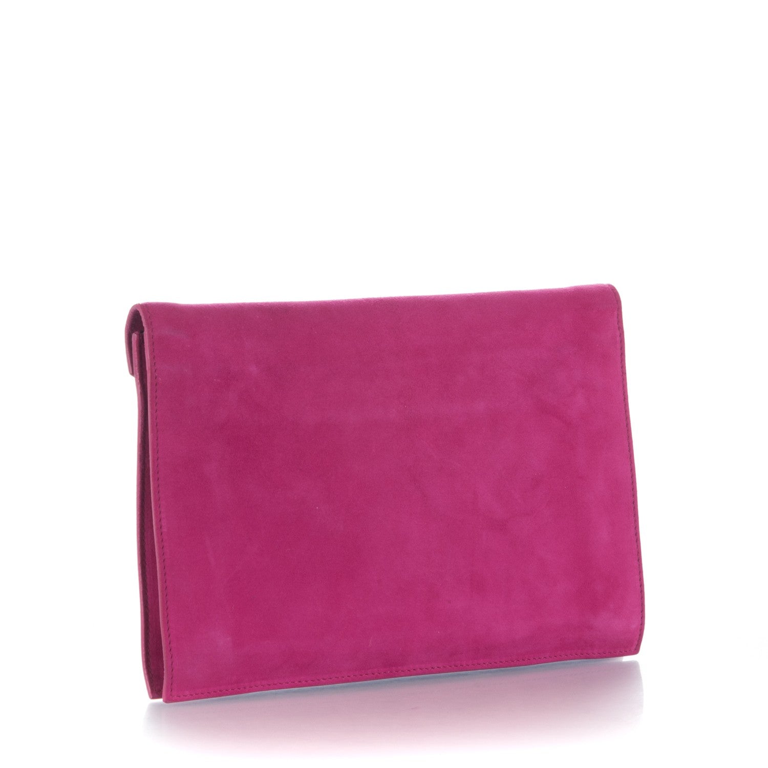 Saint Laurent Suede Y Envelope Clutch Fuchsia 3 of 7