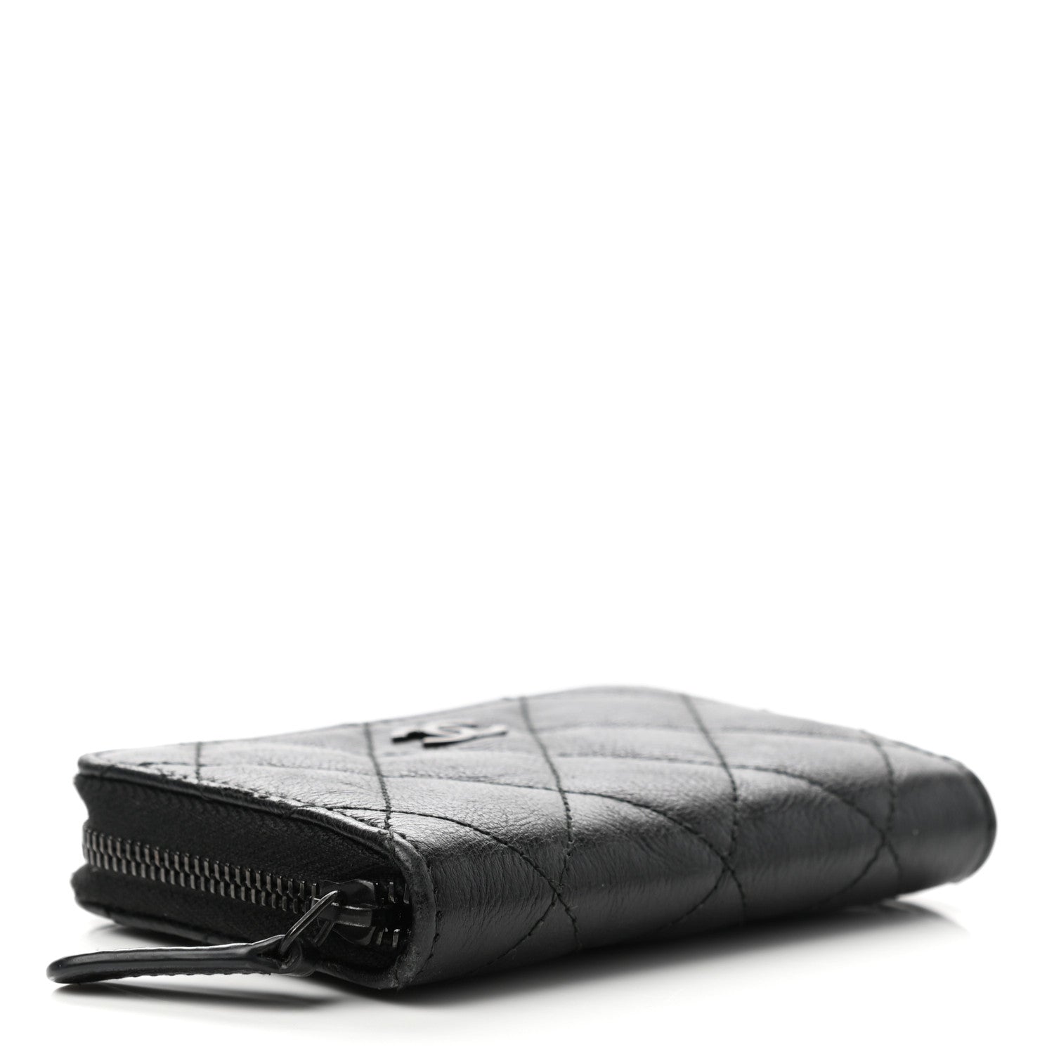 Chanel Calfskin Quilted Zip Coin Purse So Black 4 of 8