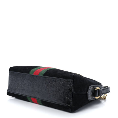 Gucci Suede Patent Web GG Small Ophidia Dome Shoulder Bag Black 10 of 12