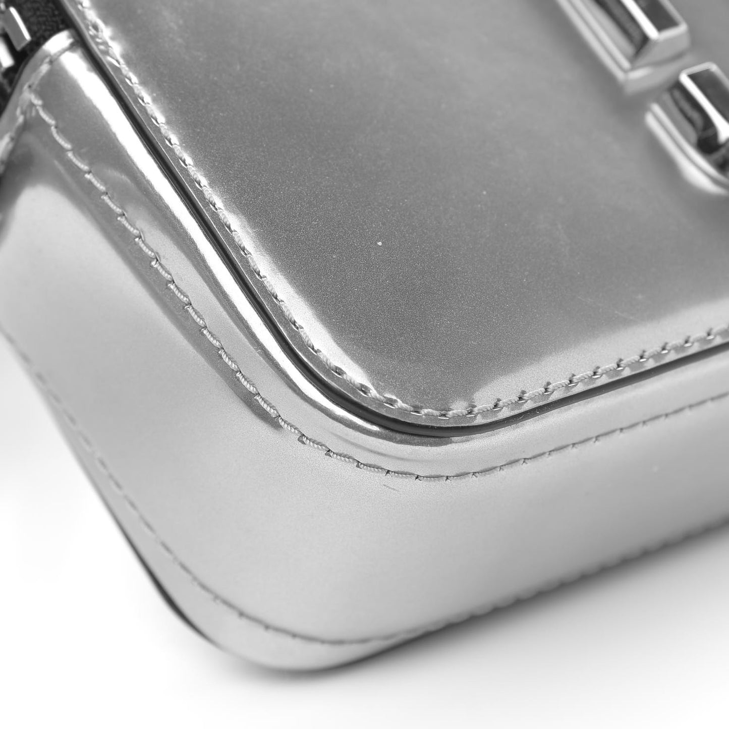 Metallic Calfskin Gen Z Snapshot Camera Bag Silver