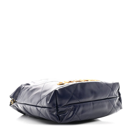 Chanel Shiny Calfskin Quilted Mini Chanel 22 Navy Blue 4 of 10