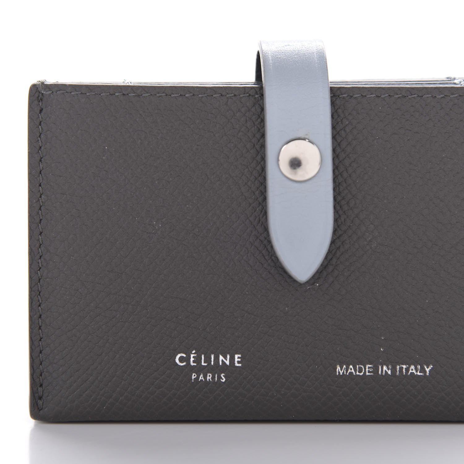 Celine Grained Shiny Calfskin Accordion Card Holder Grey 9 of 10