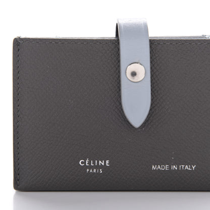Celine Grained Shiny Calfskin Accordion Card Holder Grey 9 of 10
