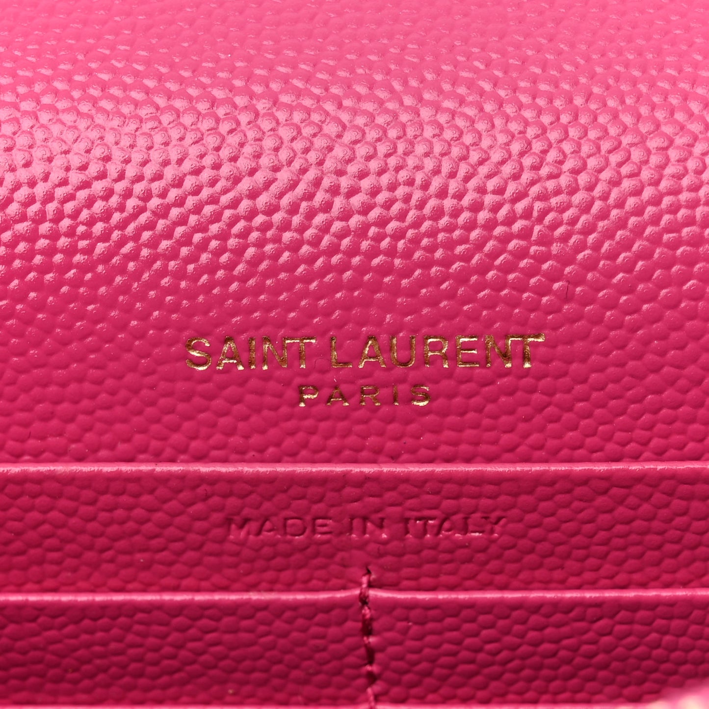 Grain De Poudre Matelasse Chevron Monogram Envelope Chain Wallet Fresh Fuchsia