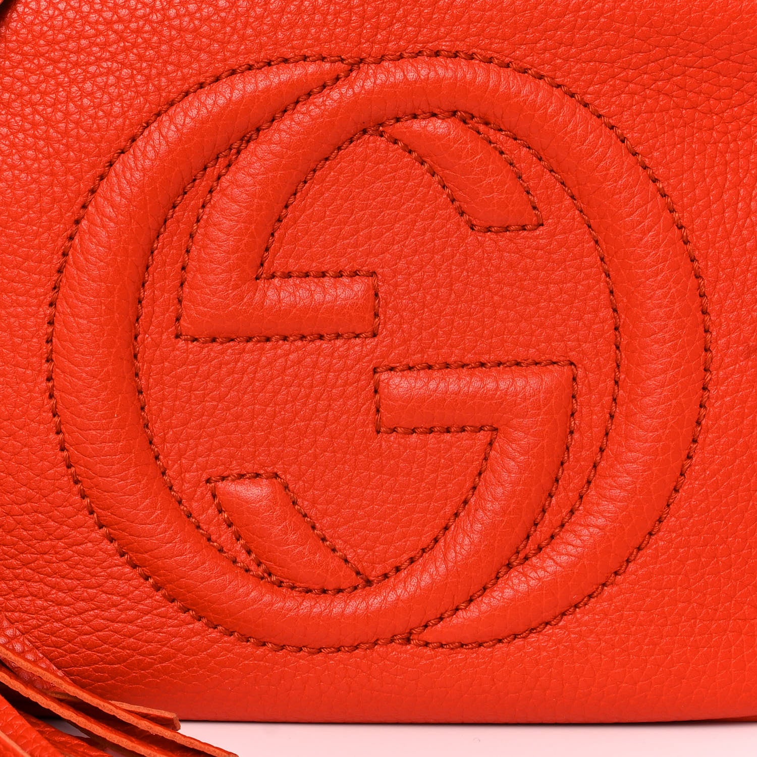 Gucci Pebbled Calfskin Small Soho Disco Bag Sun Orange 11 of 12