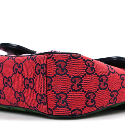 Gucci Monogram Multicolor Matelasse Diagonal Small GG Marmont Shoulder Bag Light Blue Pink Blue Green Red 10 of 10