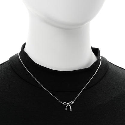 Tiffany Sterling Silver Small Bow Pendant Necklace 2 of 6