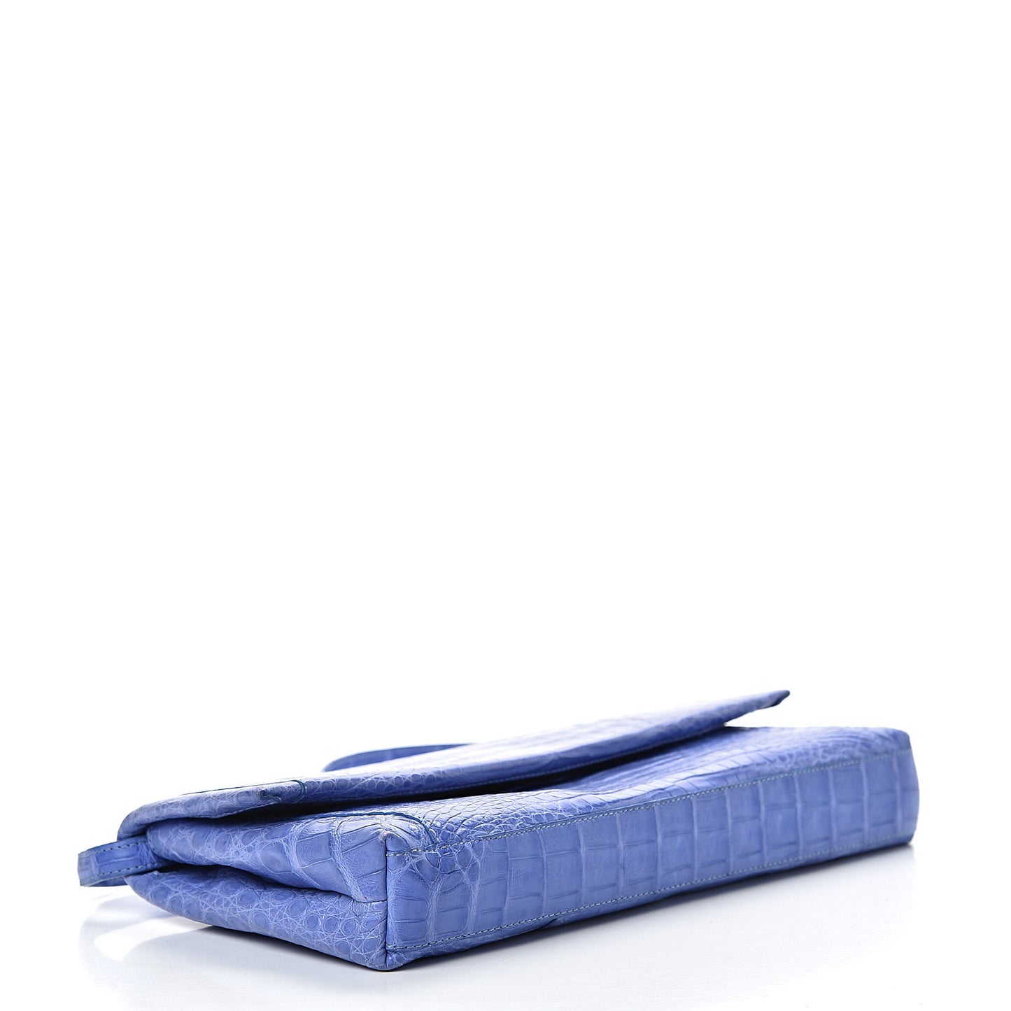 Crocodile Gotham Flap Clutch Purple
