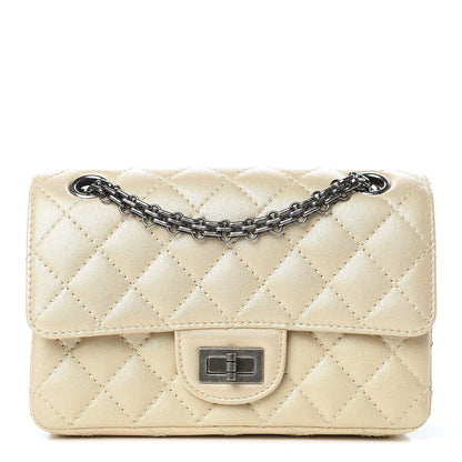 Chanel Metallic Sheepskin Quilted 2.55 Reissue Mini Flap Beige 1 of 12