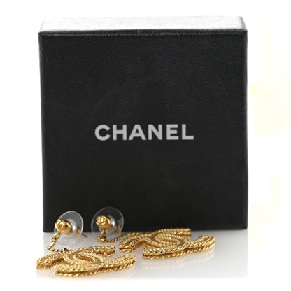 Chanel CC Drop Earrings Matte Gold 5 of 5