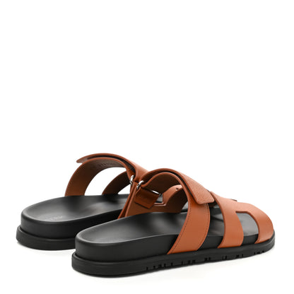 Hermes Epsom Womens Chypre Sandals 38.5 Natural 4 of 9