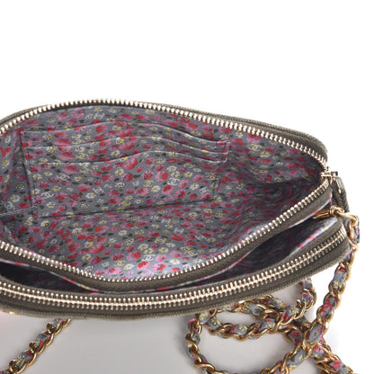 Chanel Canvas Quilted Coco Cuba Small Clutch With Chain Khaki 6 of 9