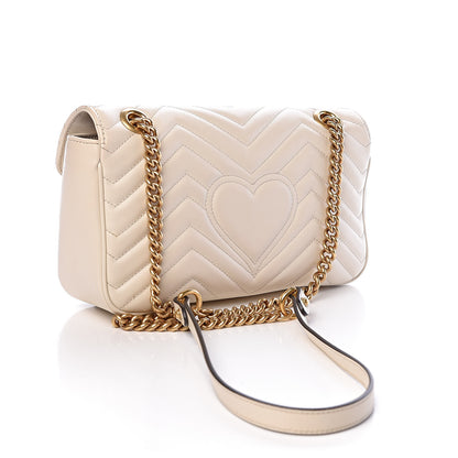 Gucci Calfskin Matelasse Small GG Marmont Shoulder Bag White 3 of 11