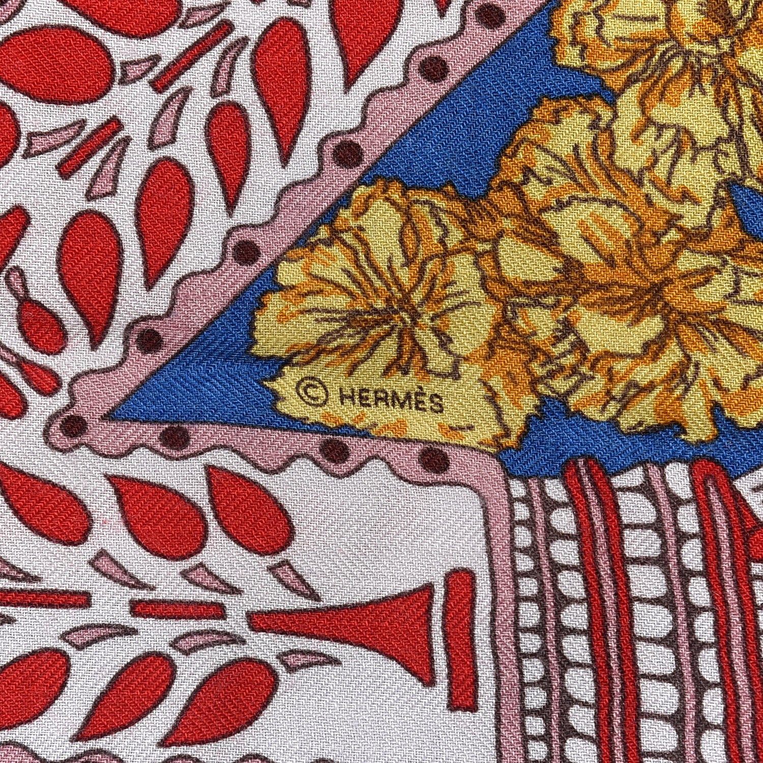 Hermes Cashmere Silk La Danse Du Cheval Marwari Shawl 140 3 of 4
