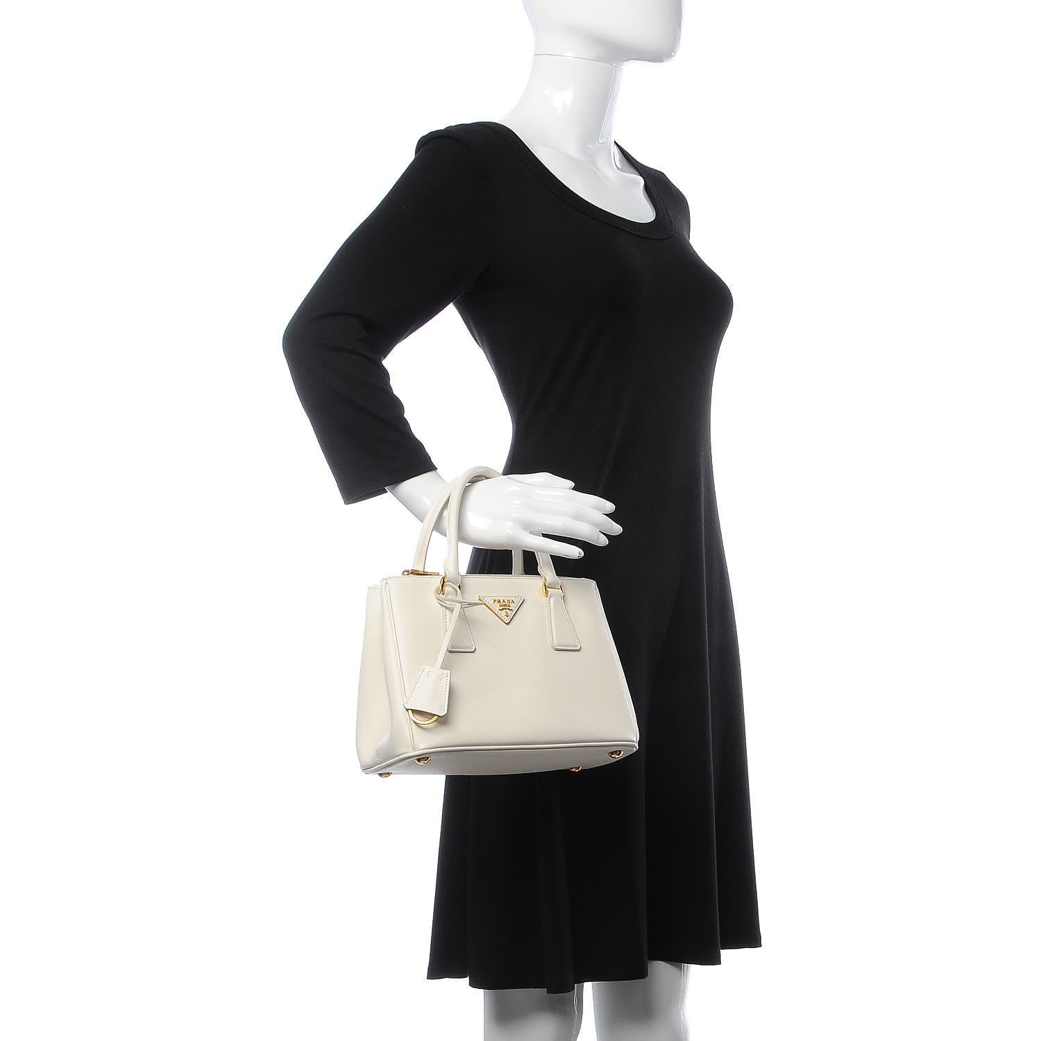 Prada Saffiano Lux Small Galleria Double Zip Tote White 3 of 8