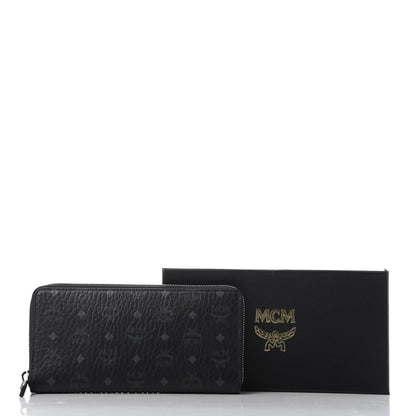 MCM Visetos Large Zip Around Wallet Black 6 of 6