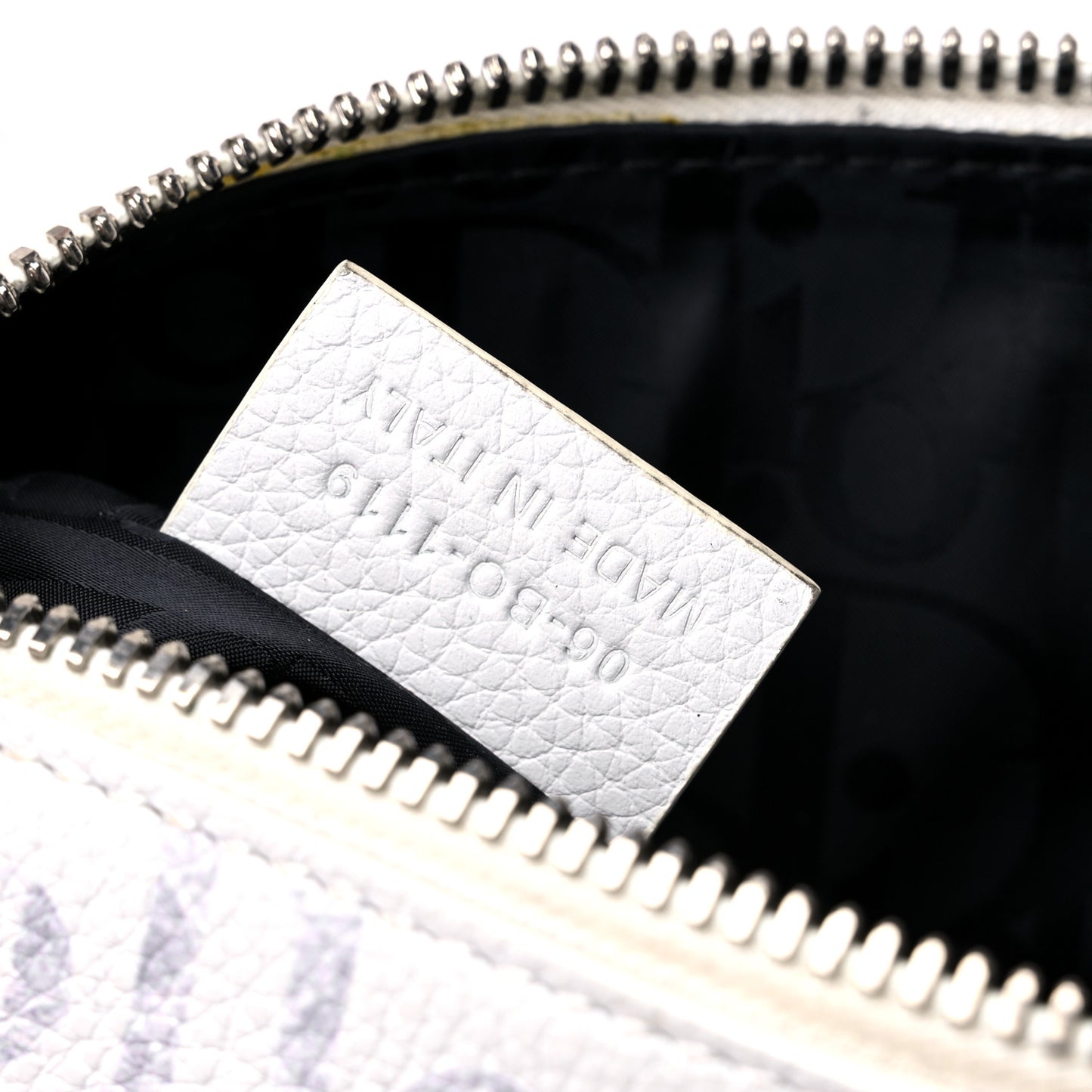 X DANIEL ARSHAM Grained Calfskin Newspaper Print Saddle Bag White