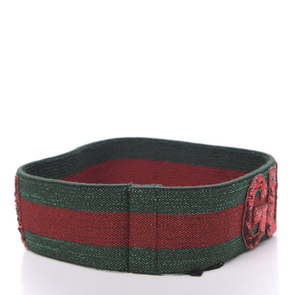 Gucci Sequin Headband Small Red Green 3 of 5