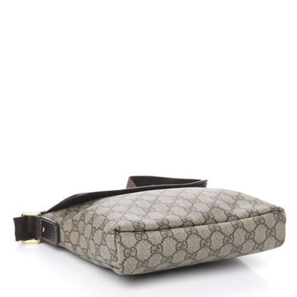 Gucci GG Supreme Monogram Selleria Calfskin Small Flap Messenger Bag Beige Ebony Cocoa Dark Chocolate 4 of 10