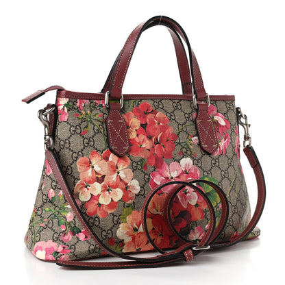 Gucci GG Supreme Monogram Blooms Small Zippered Tote Beige Multicolor Dry Rose 3 of 10