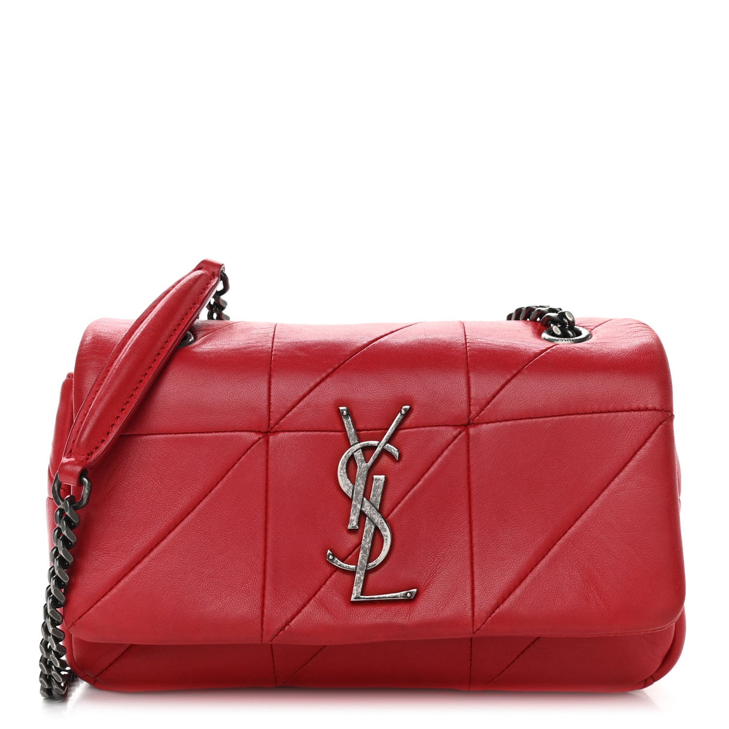 Lambskin Patchwork Monogram Small Jamie Red