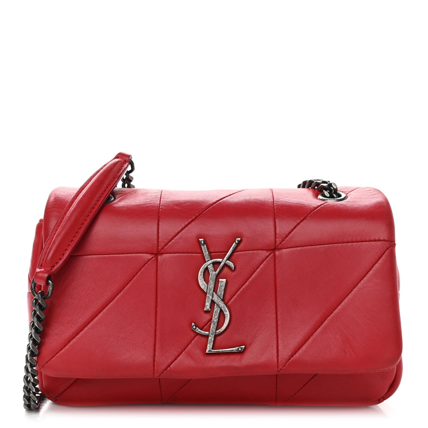 Saint Laurent Lambskin Patchwork Monogram Small Jamie Red 1 of 11