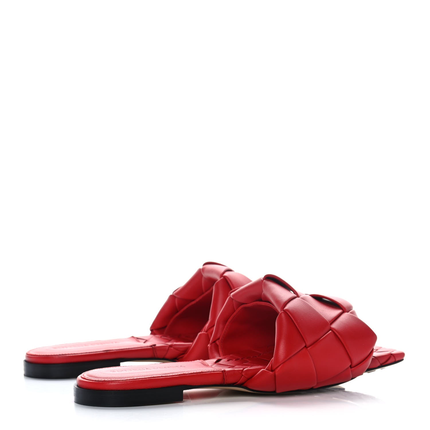 Bottega Veneta Nappa Maxi Intrecciato Lido Flat Sandals 38.5 Bright Red 4 of 10