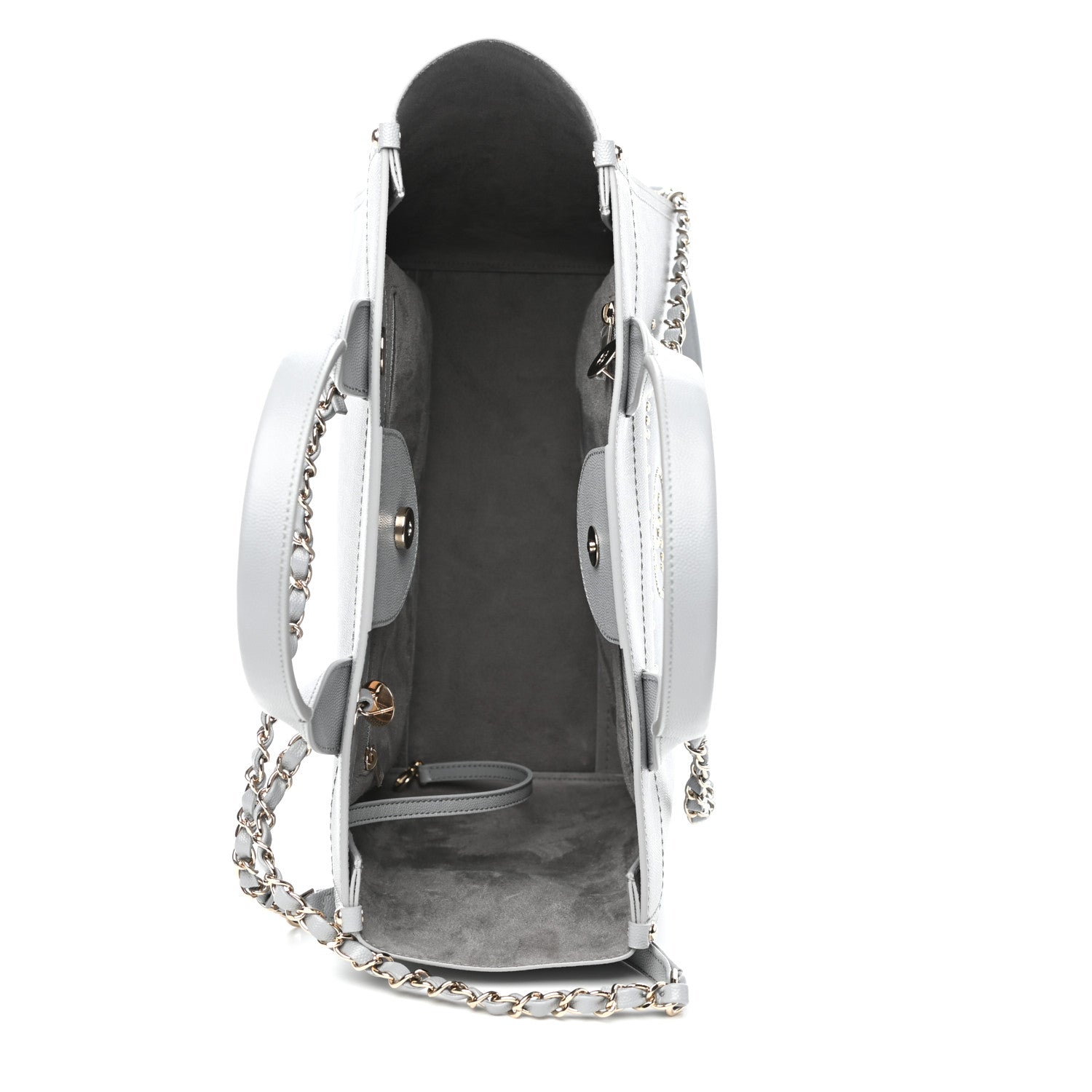 Chanel Caviar Studded Small Deauville Tote Grey 5 of 10
