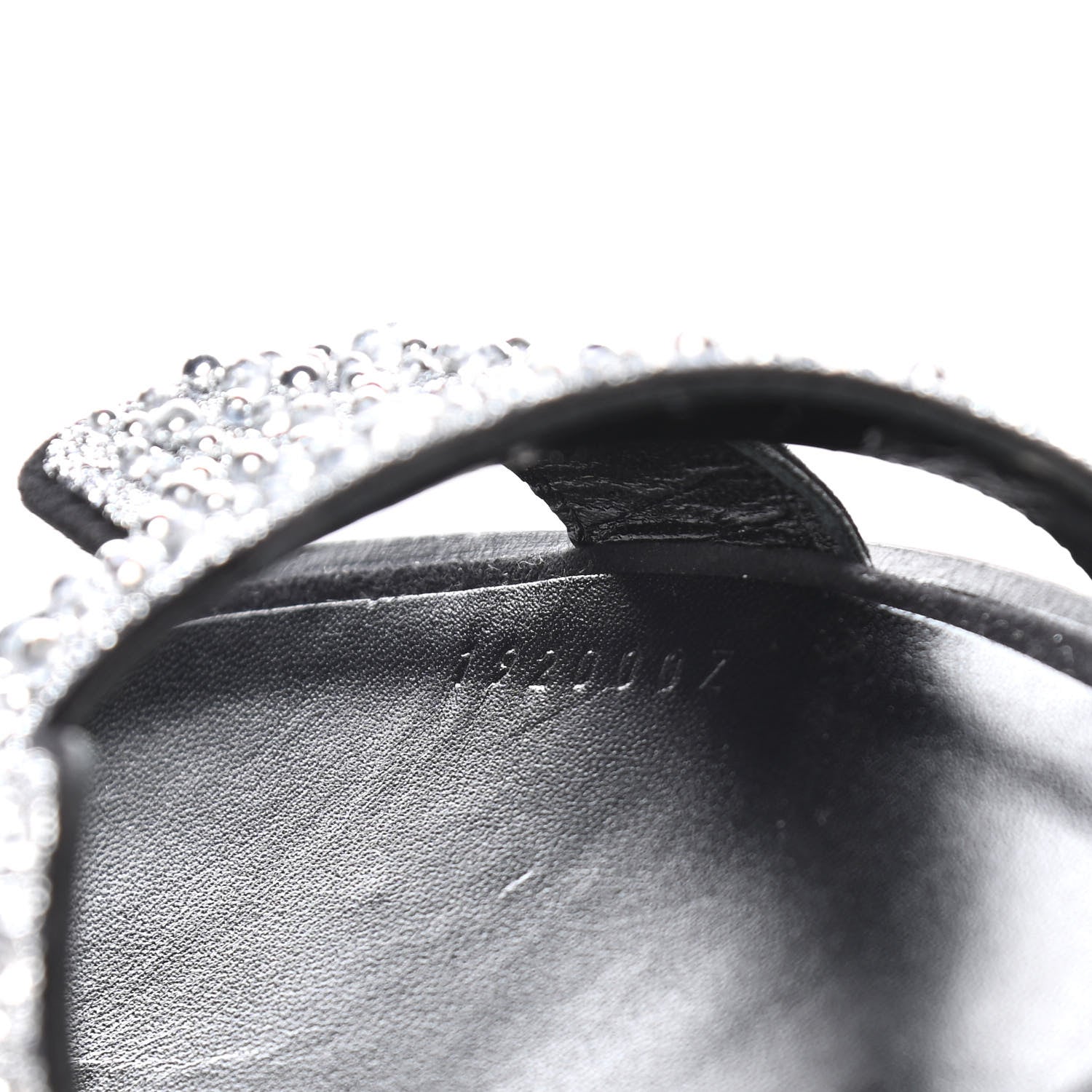 Hermes Velvet Goatskin Crystal Beads Oran Sandals 38 Gris Argente Black 11 of 12