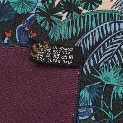 Hermes Silk Jardins D Hiver Scarf 90 Aubergine Vert Bleu 4 of 8