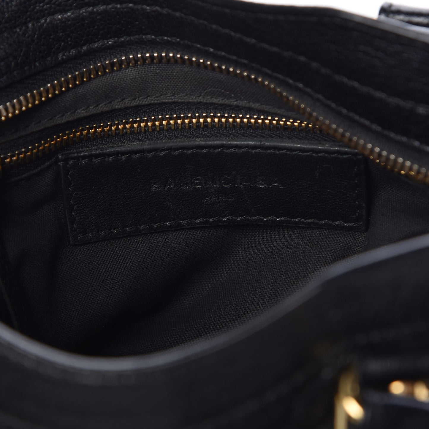 Chevre Gold Metallic Edge Hardware Mini City Black