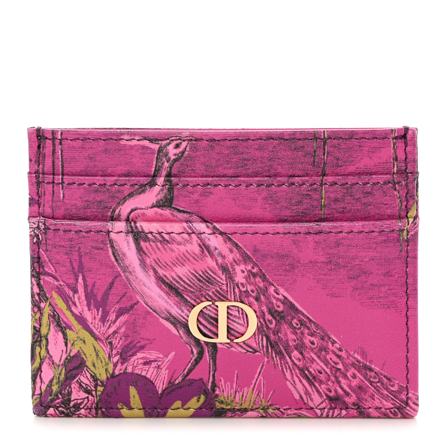 Christian Dior Calfskin Printed Toile De Jouy Lady Dior Card Holder Pink 1 of 8