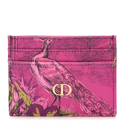 Christian Dior Calfskin Printed Toile De Jouy Lady Dior Card Holder Pink 1 of 8