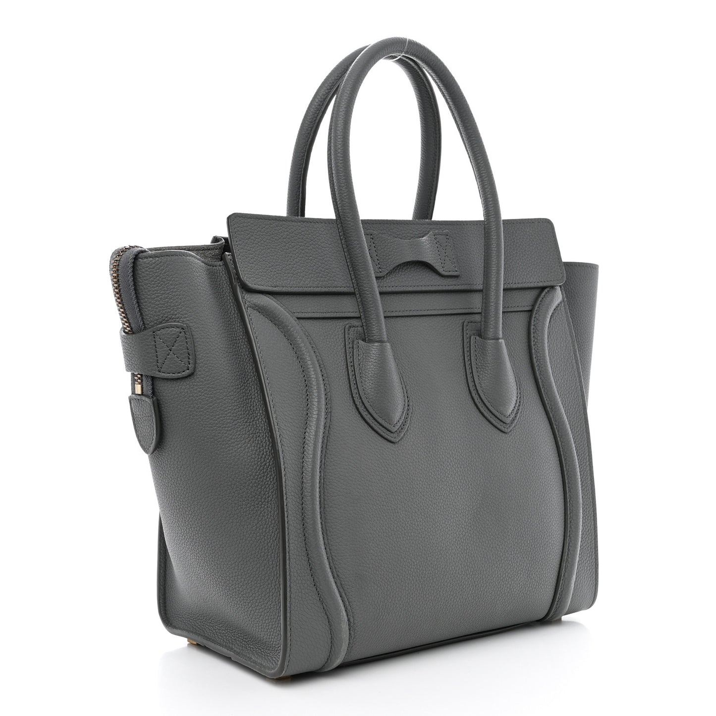 Baby Drummed Calfskin Micro Luggage Kohl