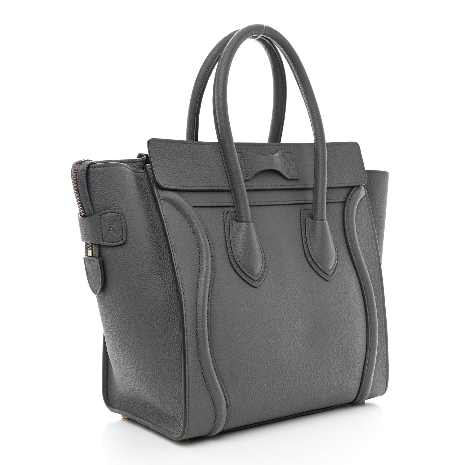 Celine Baby Drummed Calfskin Micro Luggage Kohl 3 of 15