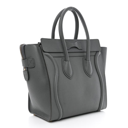 Celine Baby Drummed Calfskin Micro Luggage Kohl 3 of 15