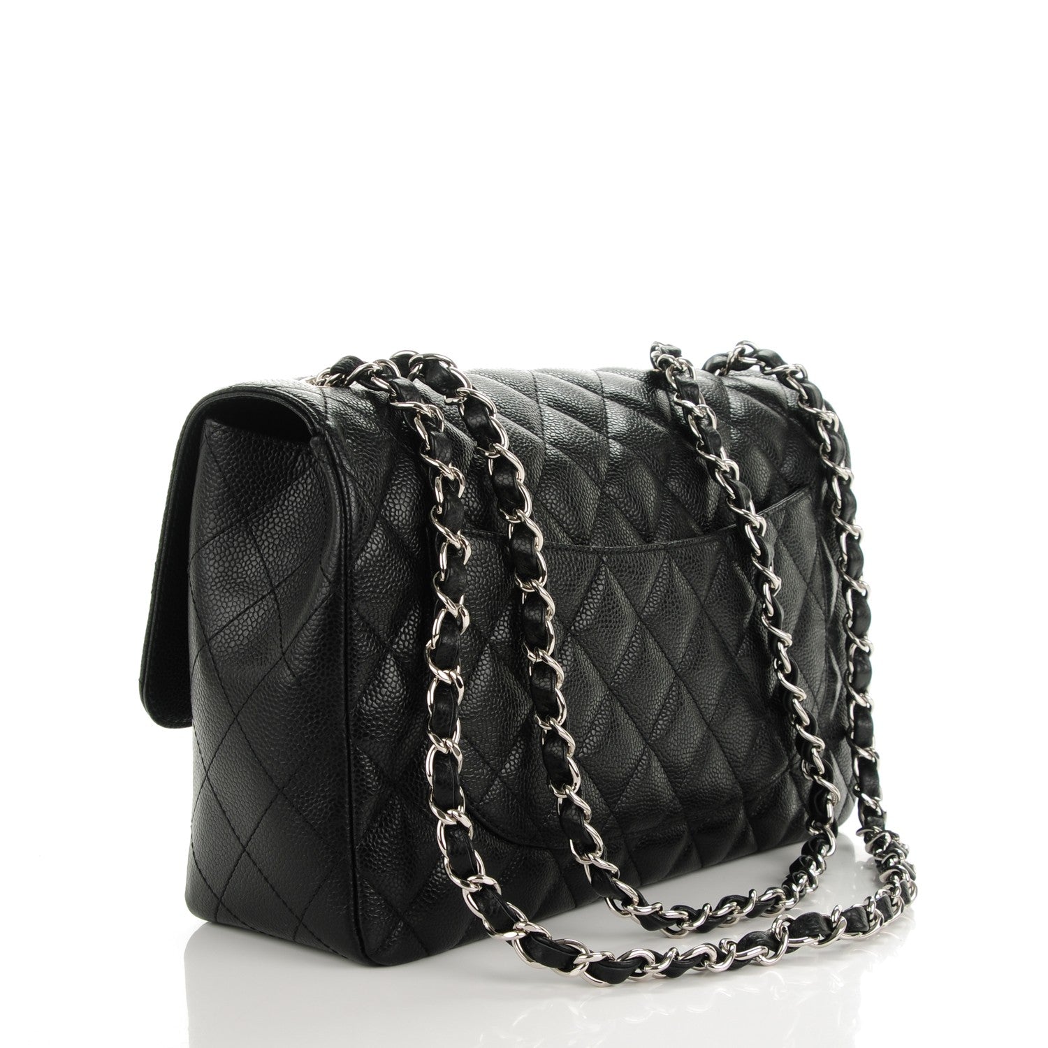 Chanel Caviar Quilted Jumbo Single Flap Black 3 of 8
