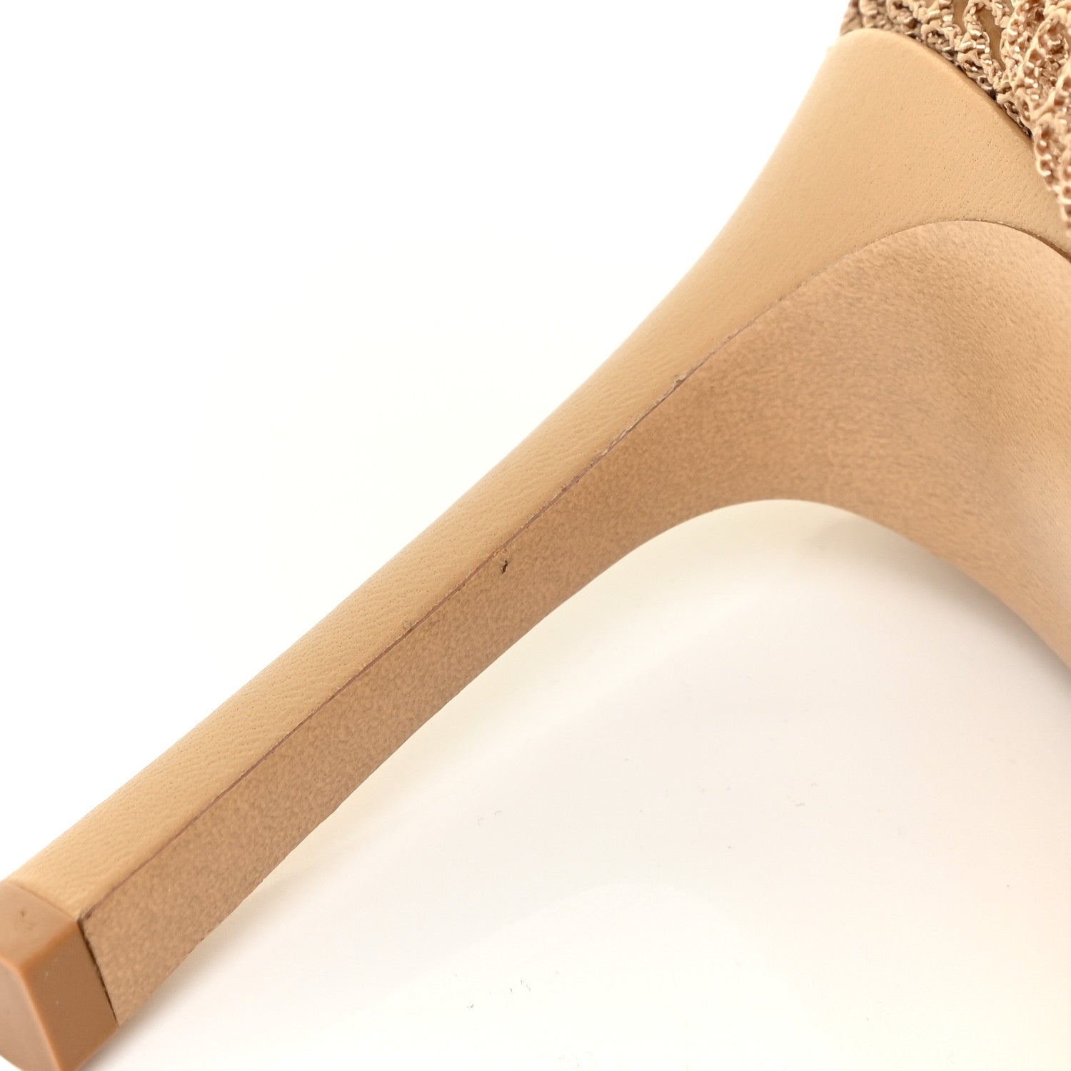 Bottega Veneta Mesh Nappa Chunky Chain Sandals 38.5 Beige Pony 9 of 11