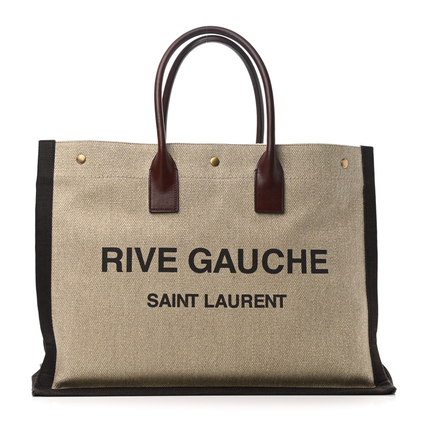 Linen Calfskin Rive Gauche Tote Natural