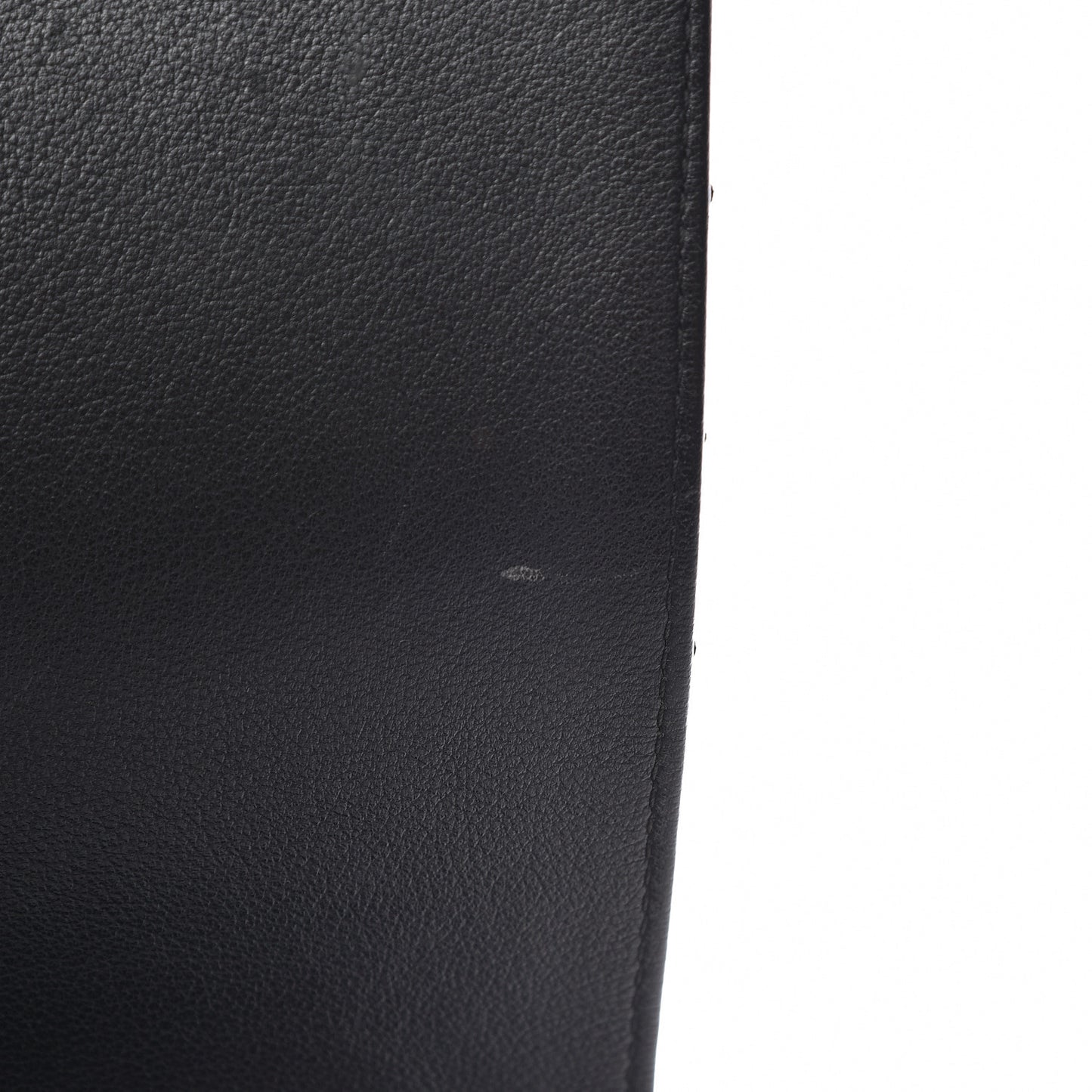Grained Calfskin Elaphe Stitched Medium Chevron Chic Top Handle Flap Black