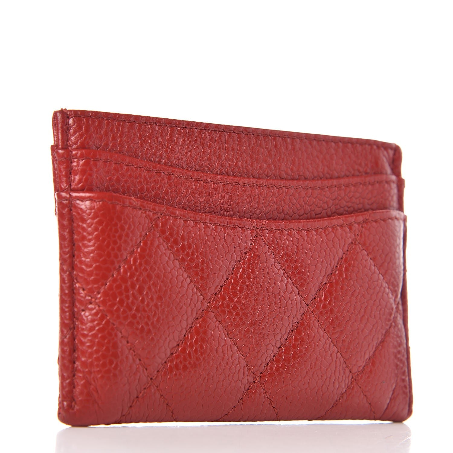 Chanel Caviar Quilted Card Holder Red 3 of 9